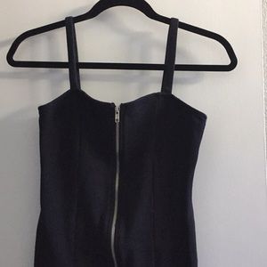 H&M Zip Up Front Tank Bodycon Mini Dress LBD
